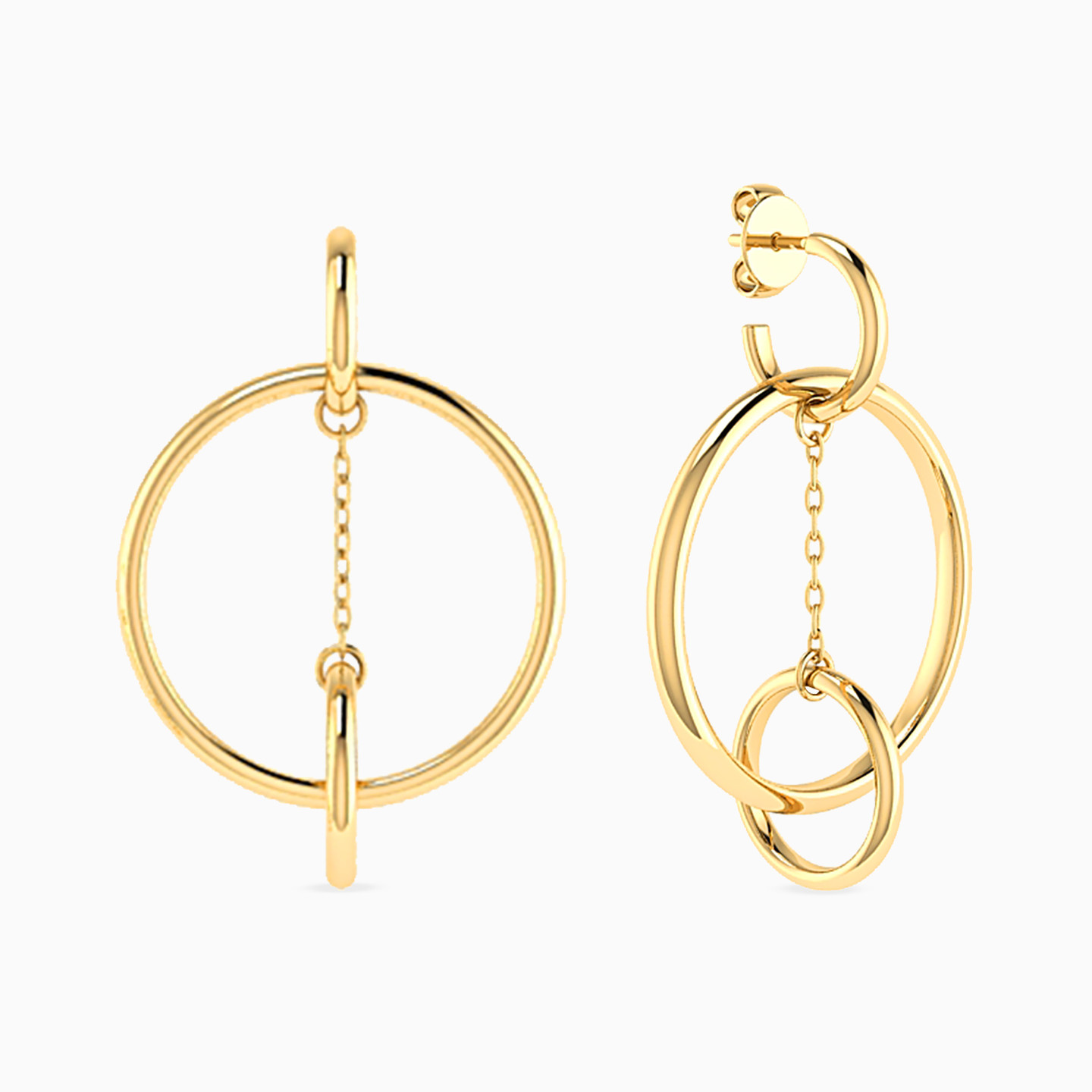 18K Gold Hoop Earrings - 2