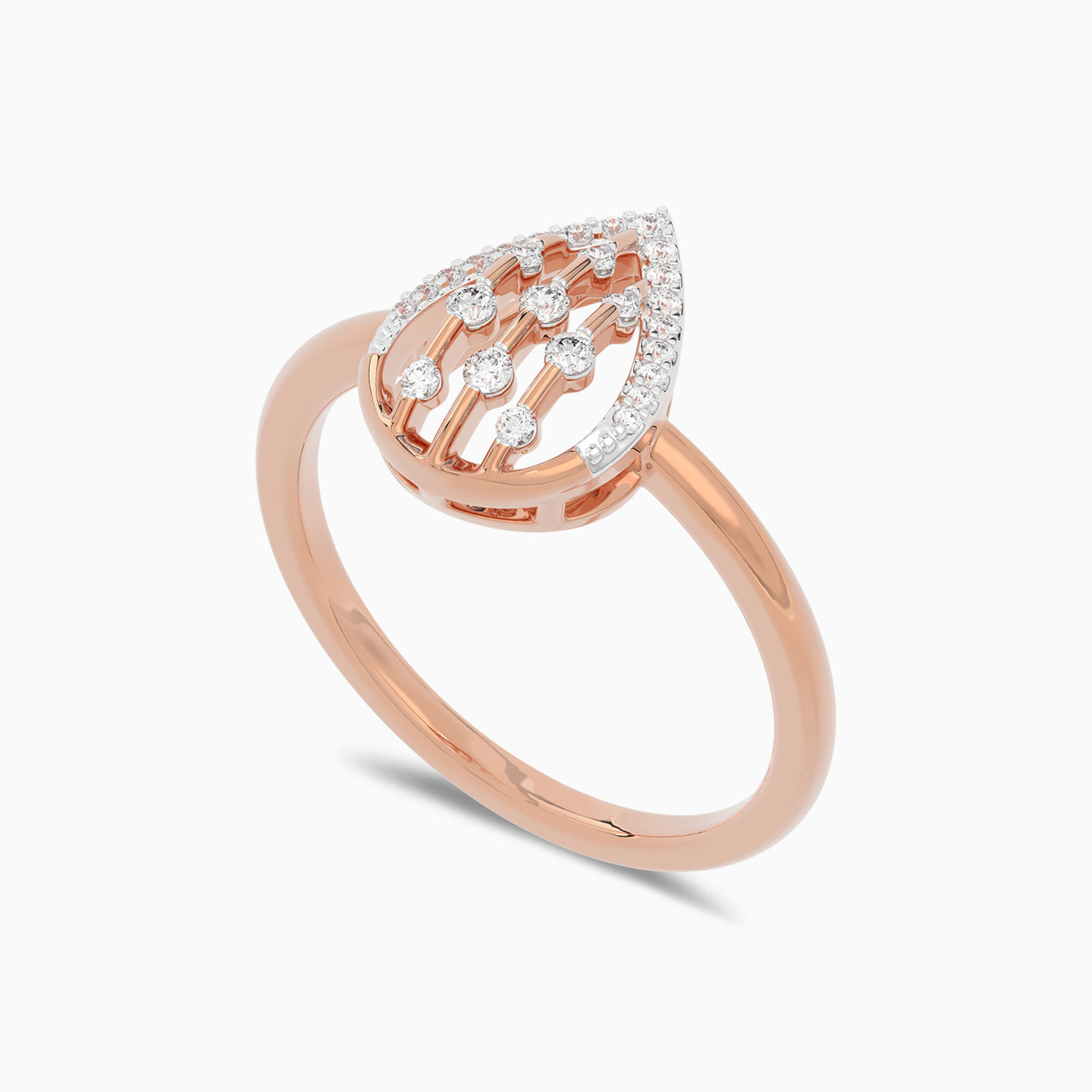 Pear Diamond Ring in 18K Gold - 2 Pear Diamond Ring in 18K Gold - 2