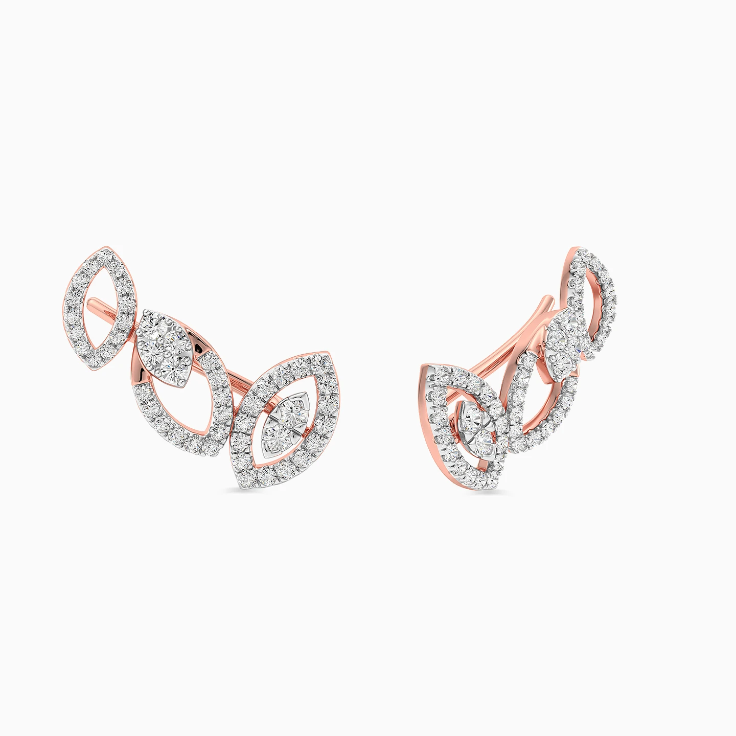 Marquise Diamond Earrings in 18K Gold - 2 Marquise Diamond Earrings in 18K Gold - 2