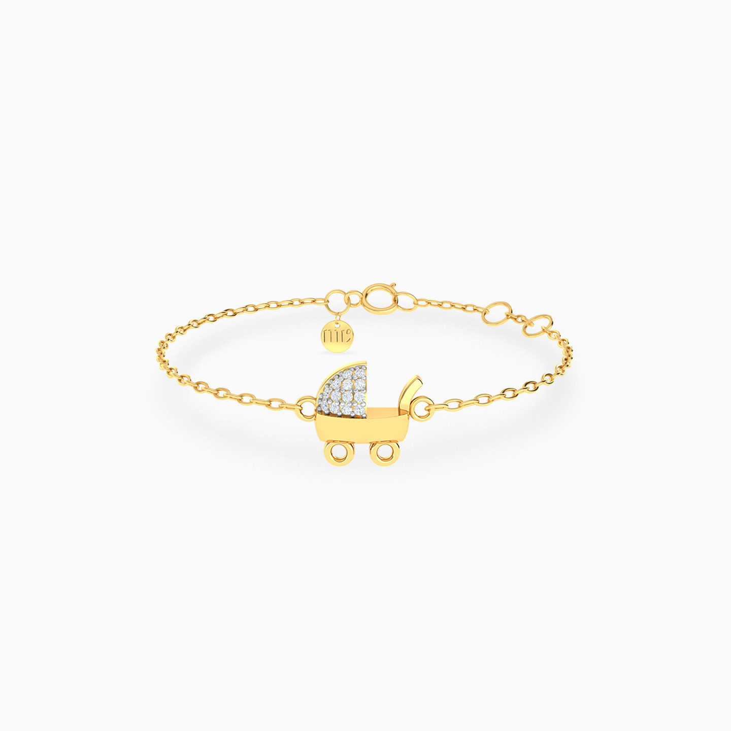 Kids Stroller Diamond Chain Bracelet in 18K Gold Kids Stroller Diamond Chain Bracelet in 18K Gold