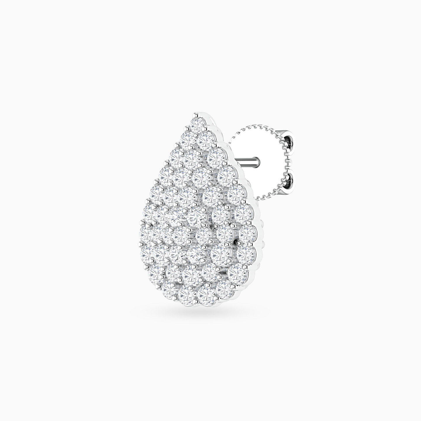 Teardrop Diamond Stud Earrings In 18K Gold - 3 Teardrop Diamond Stud Earrings In 18K Gold - 3