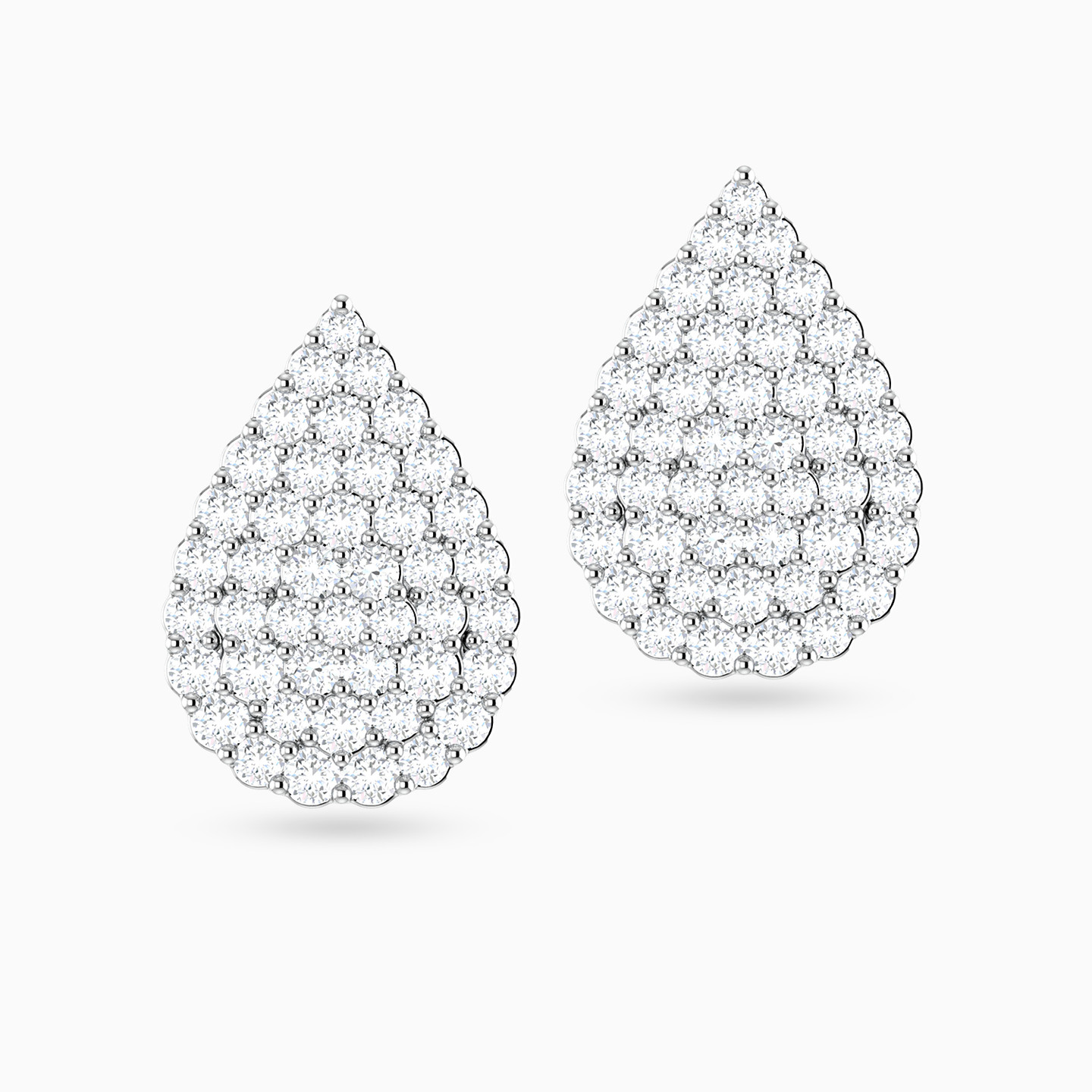Teardrop Diamond Stud Earrings In 18K Gold - 2 Teardrop Diamond Stud Earrings In 18K Gold - 2
