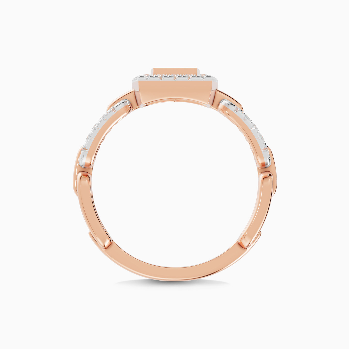 Geometric Pearl & Diamond Ring In 18K Gold - 4 Geometric Pearl & Diamond Ring In 18K Gold - 4