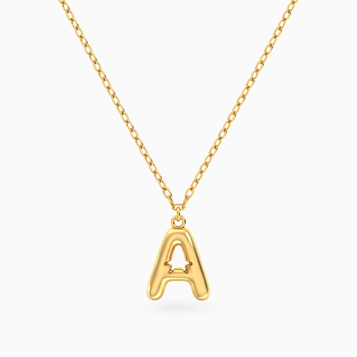 Letter A Pendant Necklace in 18K Gold Letter A Pendant Necklace in 18K Gold
