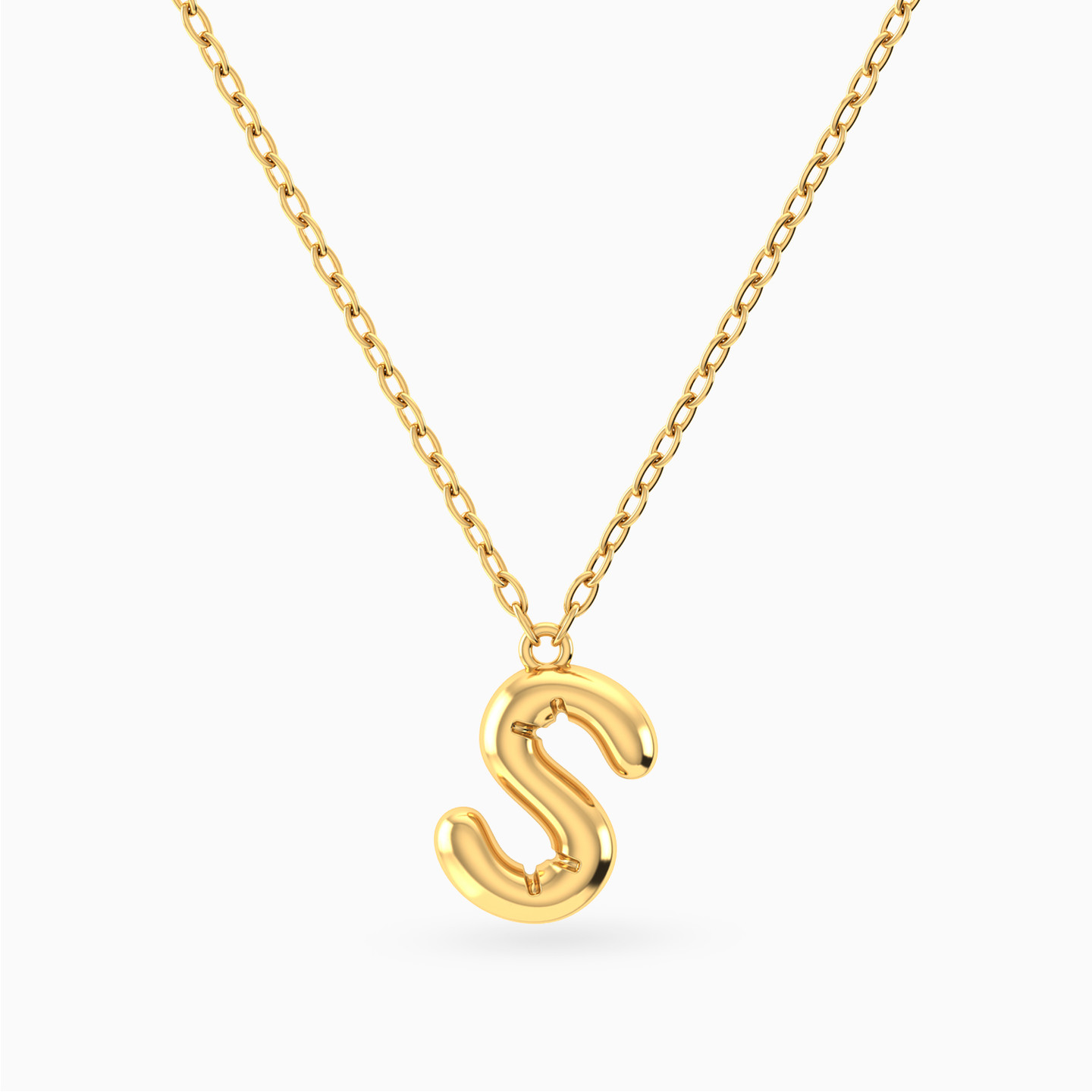 Letter S Pendant Necklace in 18K Gold Letter S Pendant Necklace in 18K Gold