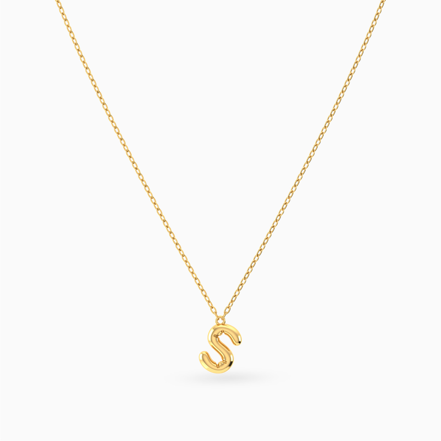 Letter S Pendant Necklace in 18K Gold - 3 Letter S Pendant Necklace in 18K Gold - 3