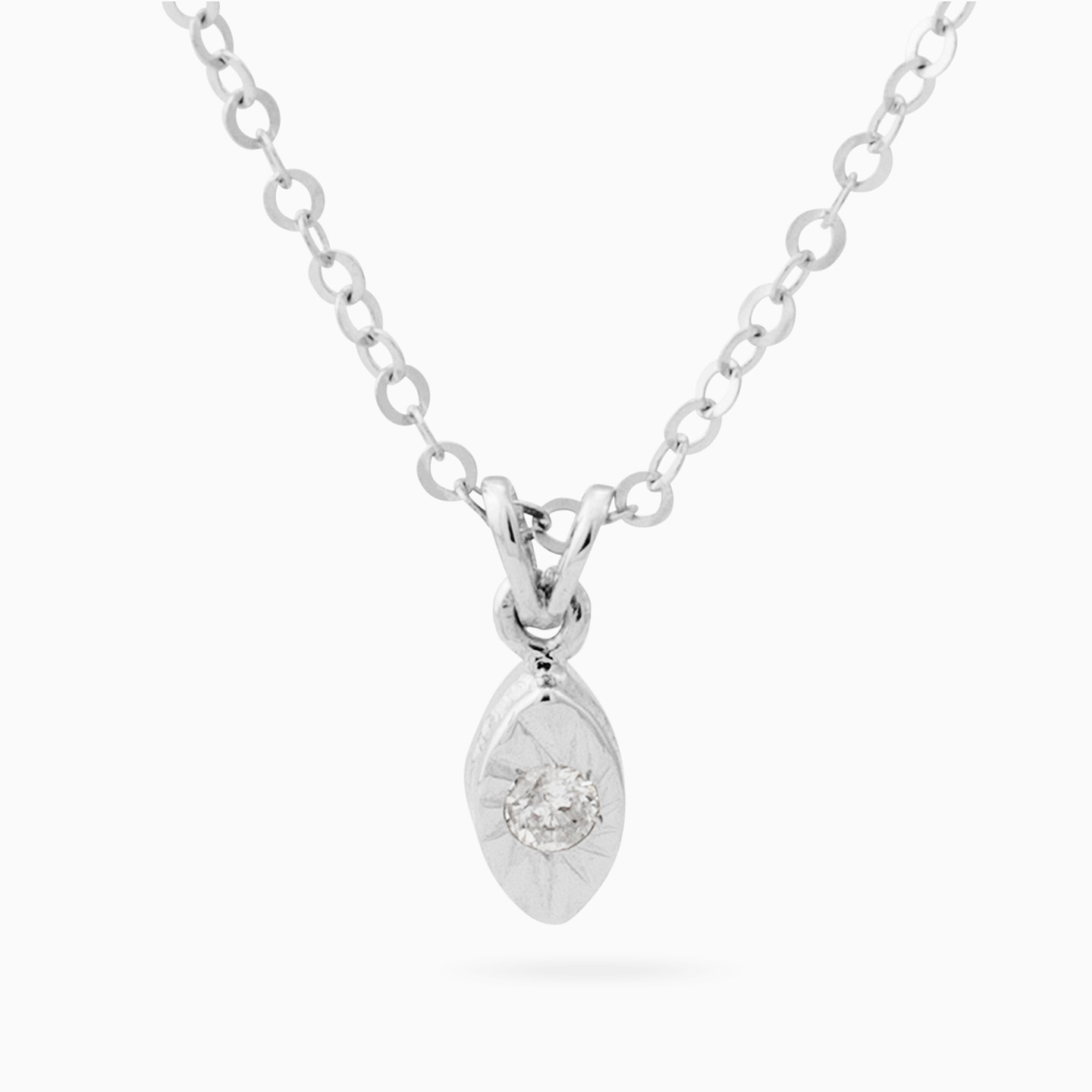 18K Gold Cubic Zirconia Pendant Necklace