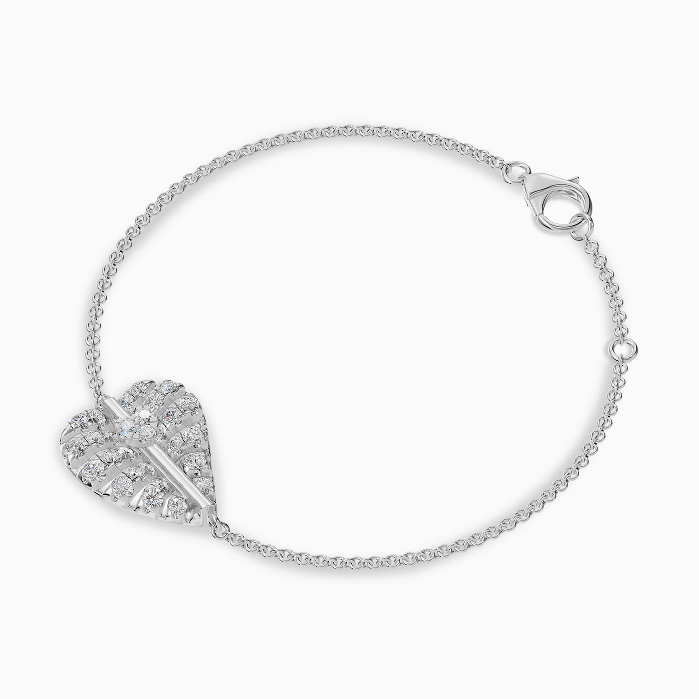 Leaf Diamond Chain Bracelet in 18K Gold - 2 Leaf Diamond Chain Bracelet in 18K Gold - 2