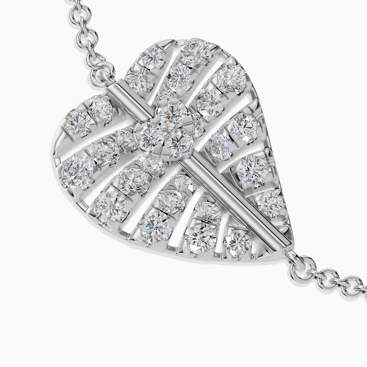 Leaf Diamond Chain Bracelet in 18K Gold - 3 Leaf Diamond Chain Bracelet in 18K Gold - 3
