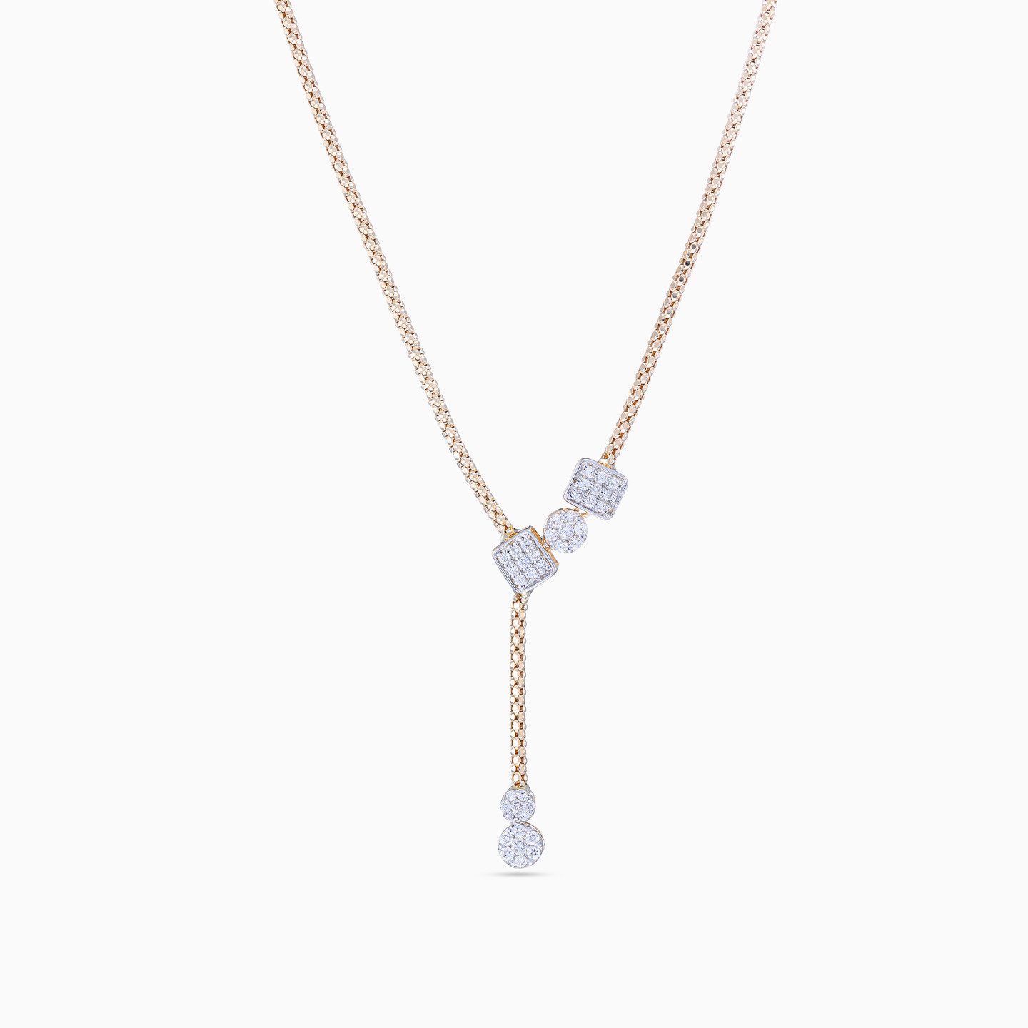 Geometric Elements Diamond Popcorn Lariat Necklace in 18K Gold - 3 Geometric Elements Diamond Popcorn Lariat Necklace in 18K Gold - 3