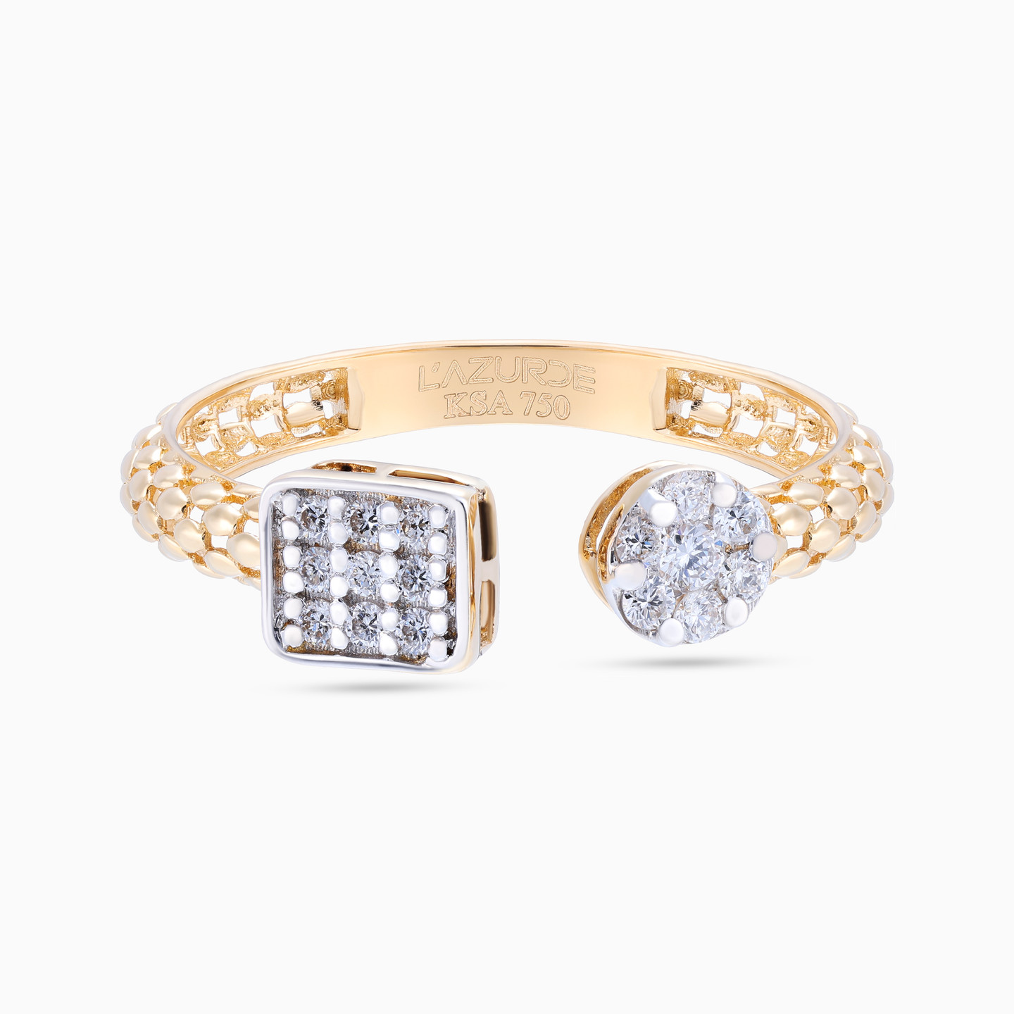 Round & Square Diamond Popcorn Open Ring in 18K Gold Round & Square Diamond Popcorn Open Ring in 18K Gold