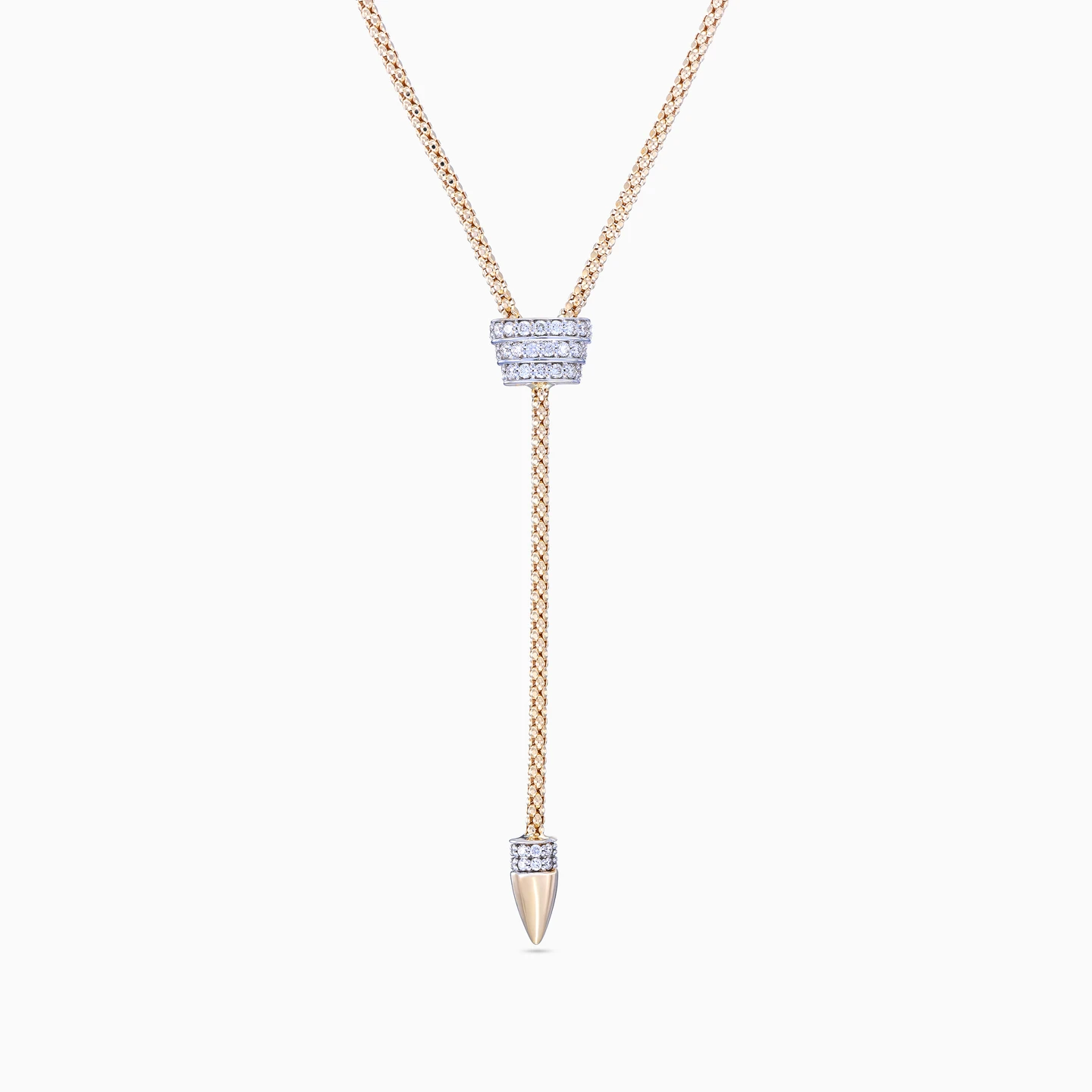 Delicate Drop Diamond Popcorn Lariat Necklace in 18K Gold Delicate Drop Diamond Popcorn Lariat Necklace in 18K Gold
