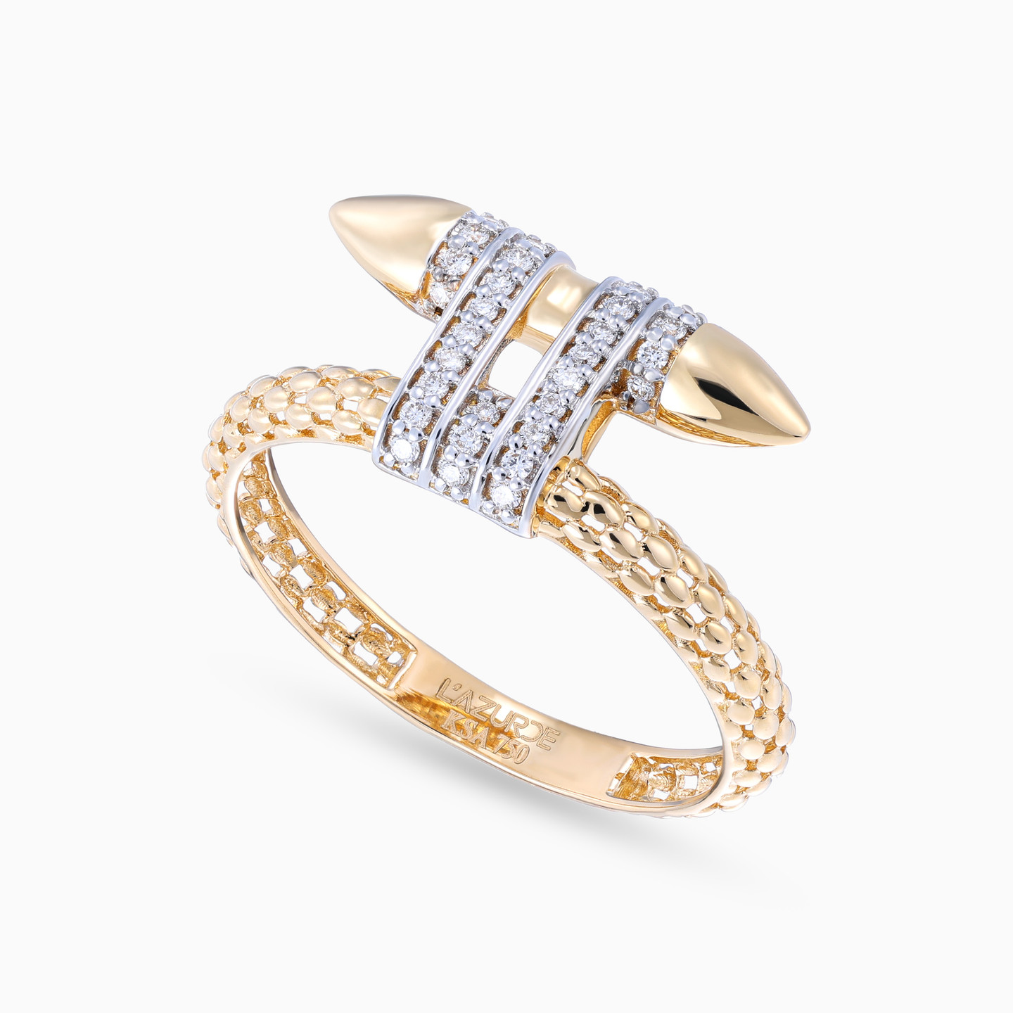 Pointy Diamond Popcorn Ring in 18K Gold - 2 Pointy Diamond Popcorn Ring in 18K Gold - 2