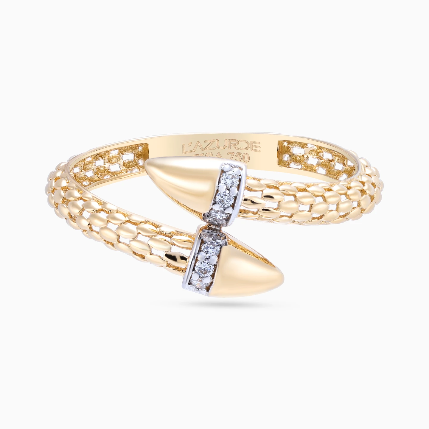 Pointy Diamond Popcorn Bypass Ring in 18K Gold Pointy Diamond Popcorn Bypass Ring in 18K Gold