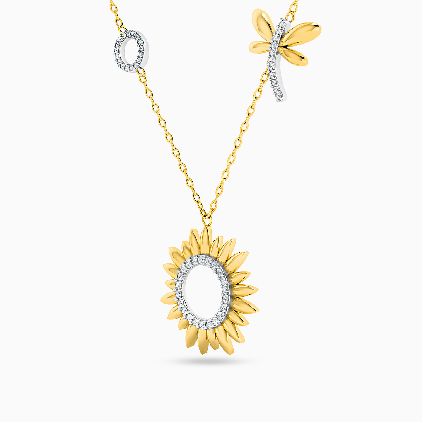 Multishaped Diamonds Chain Necklace in 18K Gold - 2
