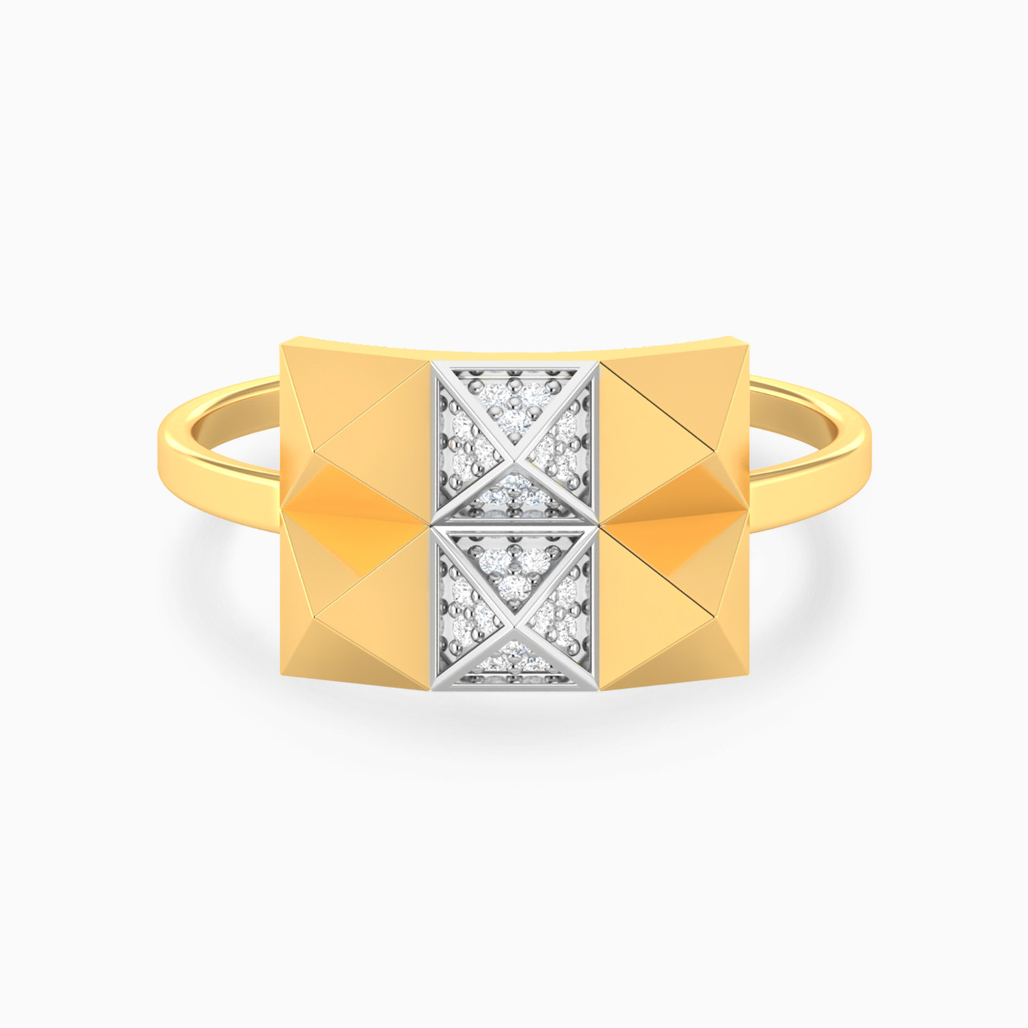 Pyramid & Rectangle Diamond Ring 18K Gold Pyramid & Rectangle Diamond Ring 18K Gold