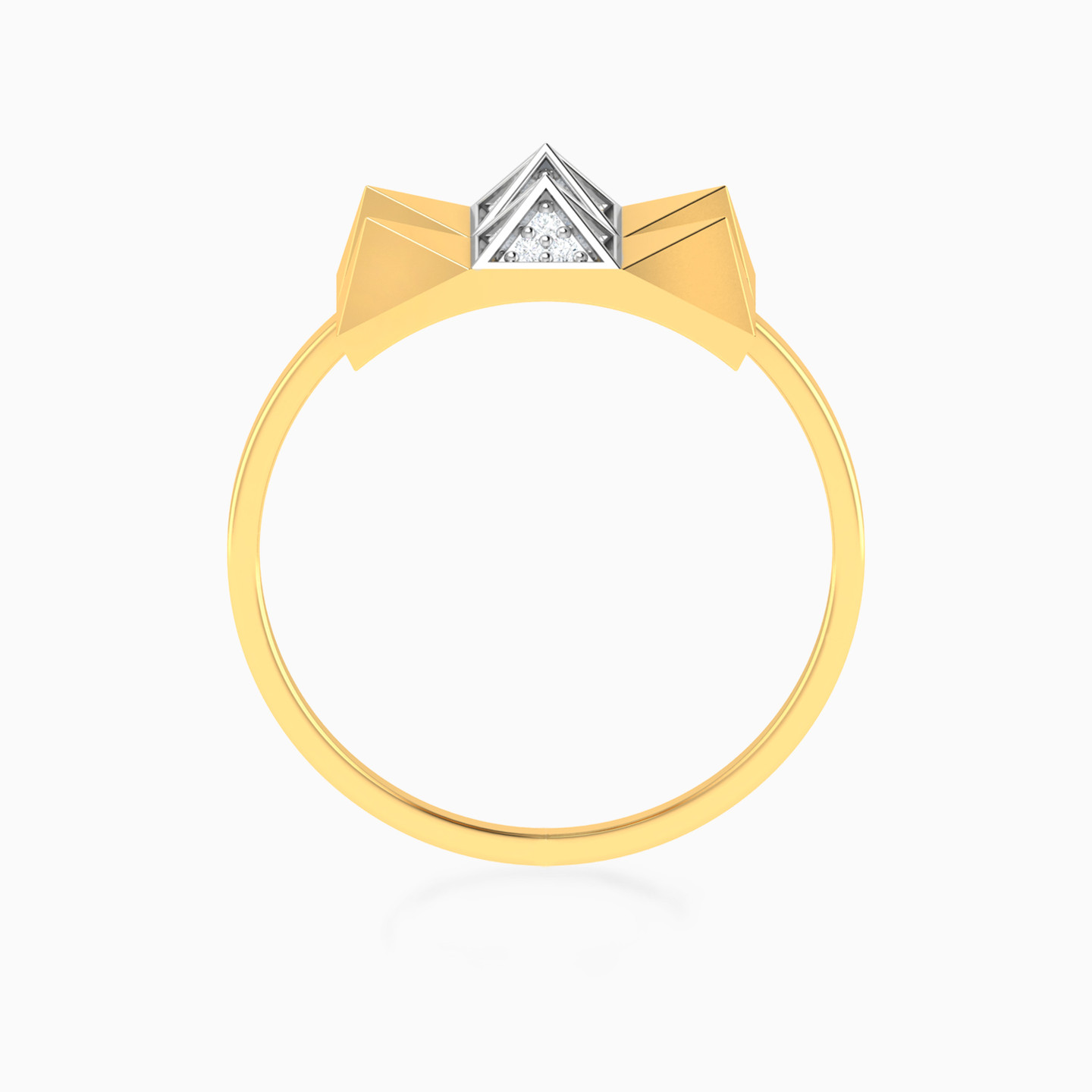 Pyramid & Rectangle Diamond Ring 18K Gold - 4 Pyramid & Rectangle Diamond Ring 18K Gold - 4