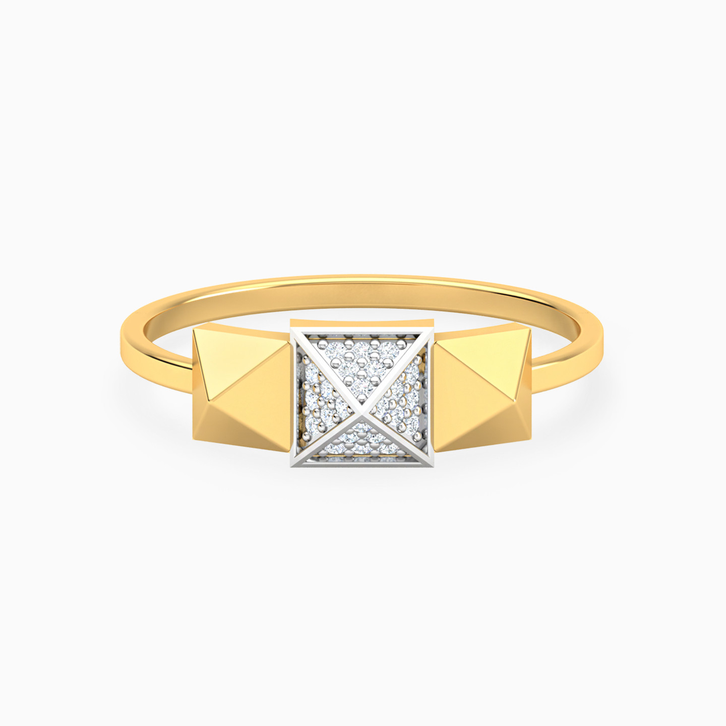 Three Pyramids Diamond Ring 18K Gold Three Pyramids Diamond Ring 18K Gold