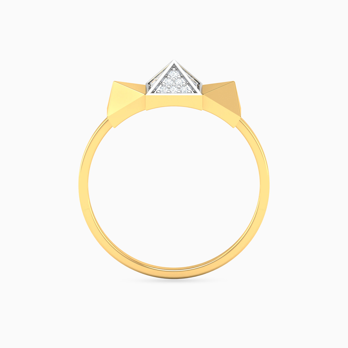 Three Pyramids Diamond Ring 18K Gold - 4 Three Pyramids Diamond Ring 18K Gold - 4