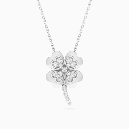 LDN2615 - Four Petal Clover Diamond Necklace in 18K Gold - CSPR813-1.jpg