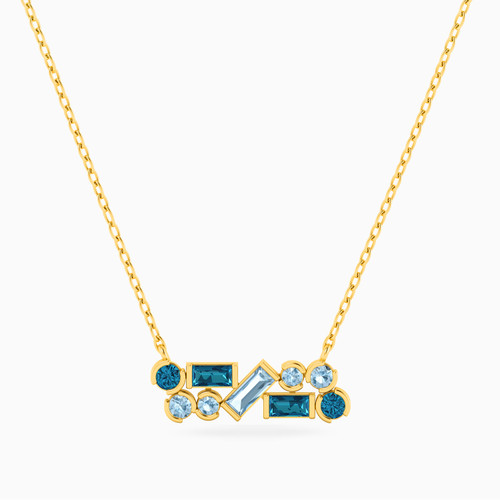 MLN308 - Baguette Green Stones Necklace In 18K Gold - 21046030063-1.jpg