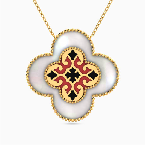 LIN858 - Arabesque Pearl & Enamel Coated Necklace in 18K Gold - 111405180298-1.jpg