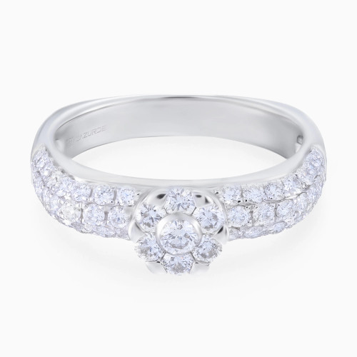 LDR3918 - Floral Cluster Diamond Pav�� Ring in 18K Gold - R50367-1.webp