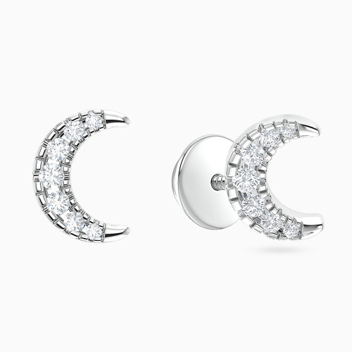 LDE1022 - Crescent Diamond Stud Earrings in 18K Gold - ER414068W18DI1-1.webp