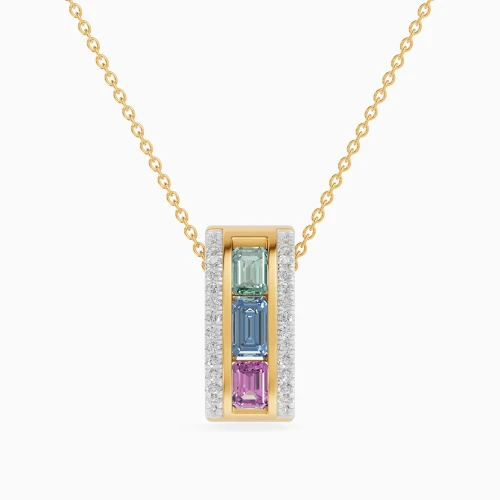 LDN2701 - Rectangular Frame Colored Stones Diamond Necklace in 18K Gold - SAP06262-1.webp