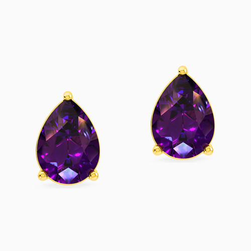 MLE5 - Pear Purple Stone Stud Earrings in 18K Gold - 21051030084-1.jpg