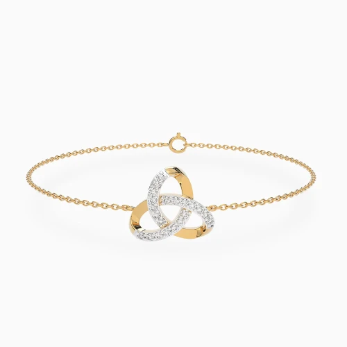 LDB846 - Triquetra Diamond Chain Bracelet in 18K Gold - SAB04407-1.webp