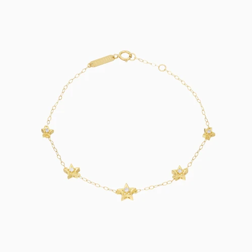 LDB851 - Star Motifs Diamond Chain Bracelet in 18K Gold - 7546-1.webp