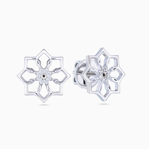 LDE1047 - Floral Star Diamond Stud Earrings in 18K Gold - LEA50091-1 .webp