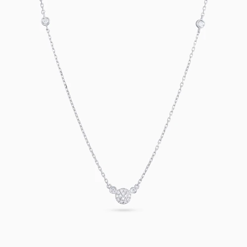 LDN2752 - Round Cluster Diamond Necklace in 18K Gold - SMPC0107-1.webp