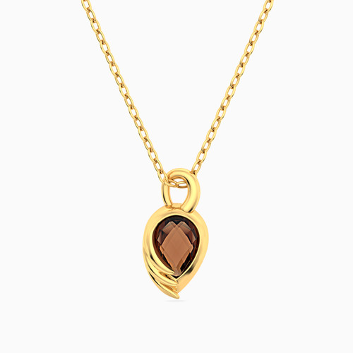 MLN2166 - Flamingo Amber Stone Necklace in 18K Gold - 21046111395-1.jpg