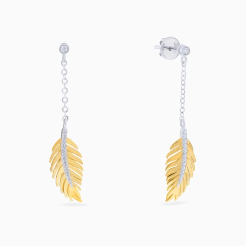 MLE197 - Leaf Diamonds Drop Earrings in 18K Gold - E-21046-1.webp