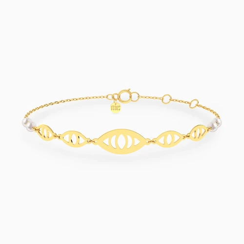 MLB987 - Eye Motifs Pearl Chain Bracelet in 18K Gold - 21047140292-1.webp