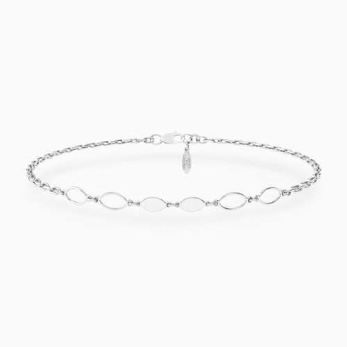 WB414 -  Marquise Links Chain Bracelet in Silver - 167101400101200-1.jpg
