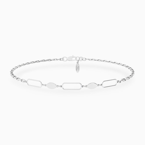 WB406 -  Elongated Open Links Chain Bracelet in Silver - 167101400171200-1.jpg