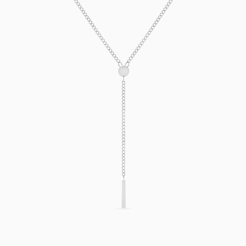 WN590 -  Round Disc & Vertical Bar Lariat Necklace in Silver - 167051400111450-1.jpg