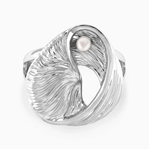 WR374 - Curved Round Motif Pearl Split Shank Ring in Sterling Silver - 167021100821181-1.webp