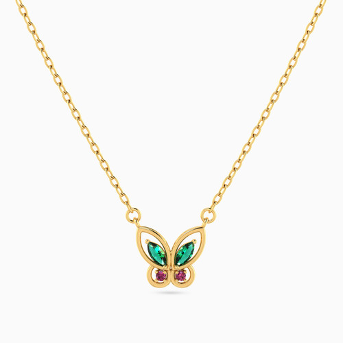 LIN1128 - Butterfly Colored Stones Necklace in 18K Gold - 111404180423-1.jpg