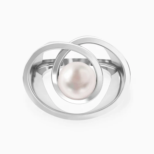 WR485 - Overlapping Curves Pearl Ring in Silver (Size 14) - 167021100751141-1.webp