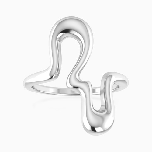WR416 - Irregular Freeform Ring in Silver (Size 14) - 167021100521140-1.jpg
