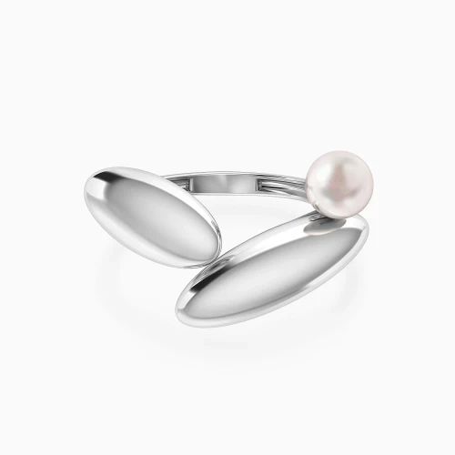WR468 - Pebble Style Pearl Ring in Silver (Size 16) - 167021100691161-1.webp