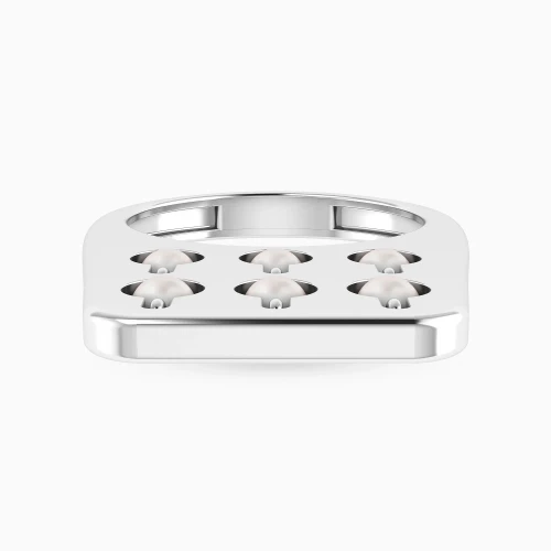 WR489 - Elevated Surface & Dangling Pearls Ring in Silver (Size 16) - 167021100741161-1.webp