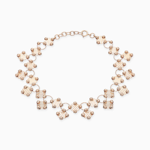 LGB830 - Round Discs & Beads Chain Bracelet in 21K Gold - 12010890132-1 .jpg