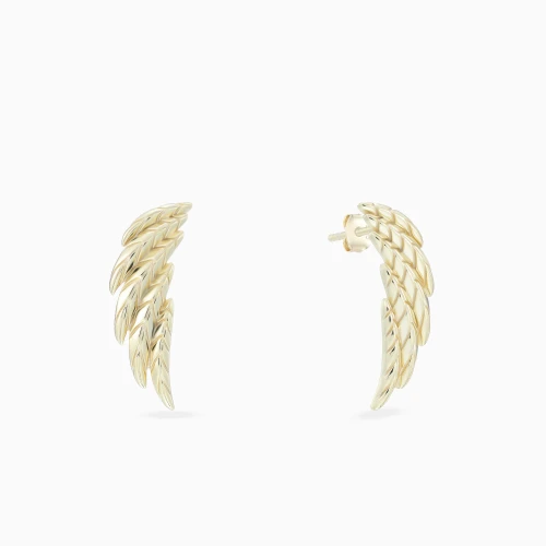 WE409 - Wings Stud Earrings in Yellow Gold Plating - GE15145A-1.webp