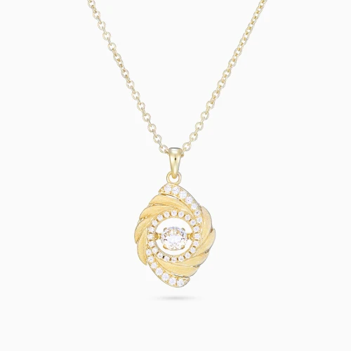 WN650 - Swirl Colored Stones Gold Plated Necklace - GN15152A-1.webp