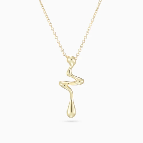 WN633 - Melting Drop Gold Plated Necklace - SN21094A-1.webp